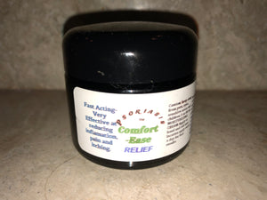Comfort-Ease Moisturizing Cream 2 oz.  25 natural organic ingredients  Fast Acting Relief from itching, pain and inflammation. Anti- Viral, Fungal, bacterial